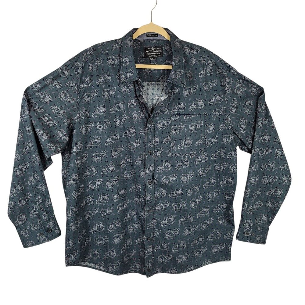 Cody James Western Dress Shirt Men's Size XL Blue